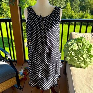 Roz & Ali Navy and White Polka Dot Dress